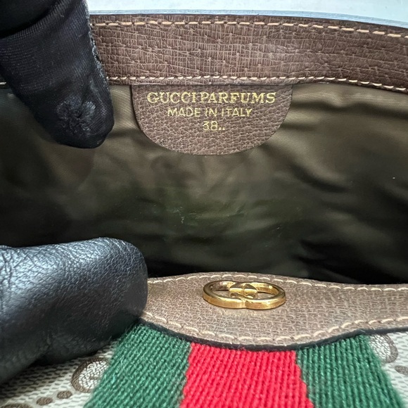 Gucci Cream and Brown Clutch with Monogram Print - Picture 10 of 10